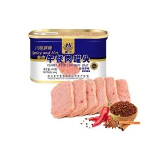 Meining 200G Export Factory Spicy Survival Outdoor Canned Steamed Fish Luncheon Meat 36 Months Shelf Life