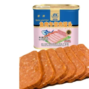Meining Spicy Survival Outdoor Fish Canned Luncheon Meat Salt 340g 100% Solid Ready to Eat
