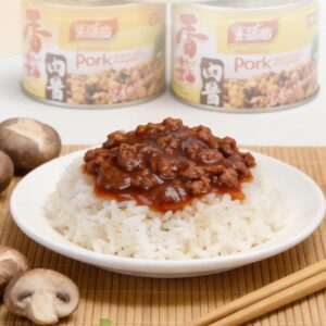 180g Canned Minced Pork Shiitake Mushroom Bean Paste Ready to Eat Haccp
