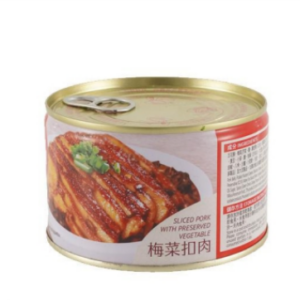 Canned Preserved Pork Belly with Pickled Vegetables Cooked with Rice Fast Food Heated and Ready to Eat