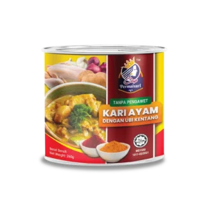 HALAL Canned Seasoned Curry Chicken with Potatoes (Cube) Oil Preservation 260G Ready to Eat 3 Year Shelf Life