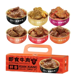 Instant Salt Preserved Corned Beef Meat Stew Steamed Tomato Ketchup Canned Food 150g 6 Flavor Ready Eat 36 Months