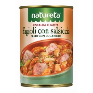 Natureta Sterilized Seasoned 415g X 12 Pcs Canned Pork Meat Beans with Sausage ETA KAMNIK D.O.O. Model 1102290