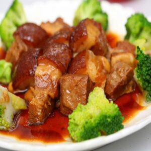 Traditional Oil Fried Sugar Sauce Meat Stewed Canned Pork Meat